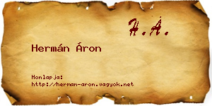 Hermán Áron névjegykártya